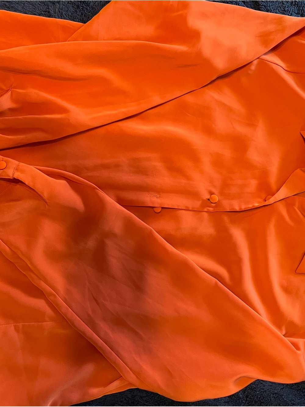 Bright OrangeFlowy Blouse - Women's Long Sleeve